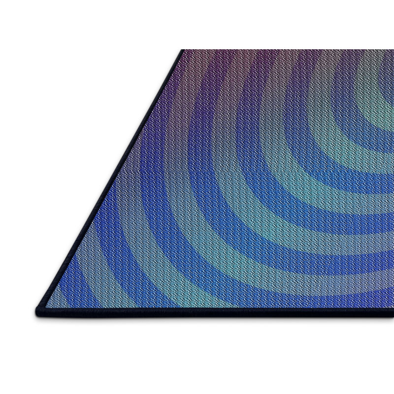 Tapis bleu/rouge/vert à motif, Rectangle 5 pi x 7 pi
