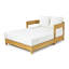 Lit de jour double en teck massif Everlee avec coussins Sunbrella ivoire Everlee-1064930950