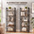 4 Tier Triple Wide Bookshelf with Metal Frame, Open Display Bookcase for Living Room, Bedroom, Home Office-919659649