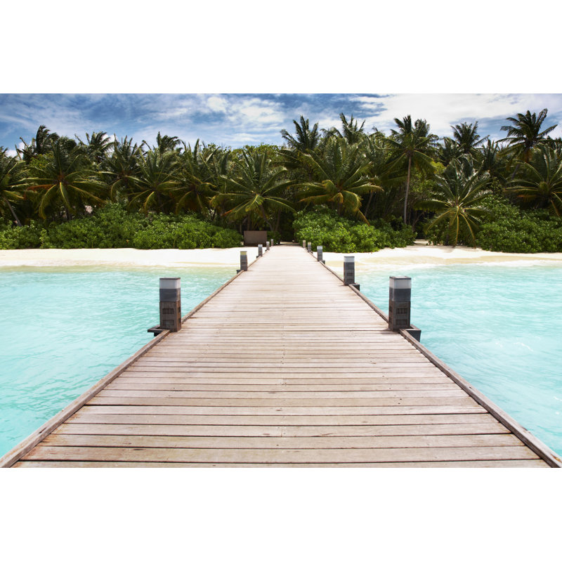 Walkway To Paradise Island by Vintagerobot - Wrapped Canvas Print, 20cm H x 30cm W x 3.8cm D