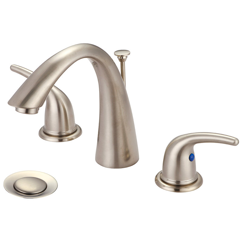 Robinet de salle de bain espacé avec ensemble de drain, Nickel brossé en dépôt physique en phase vapeur