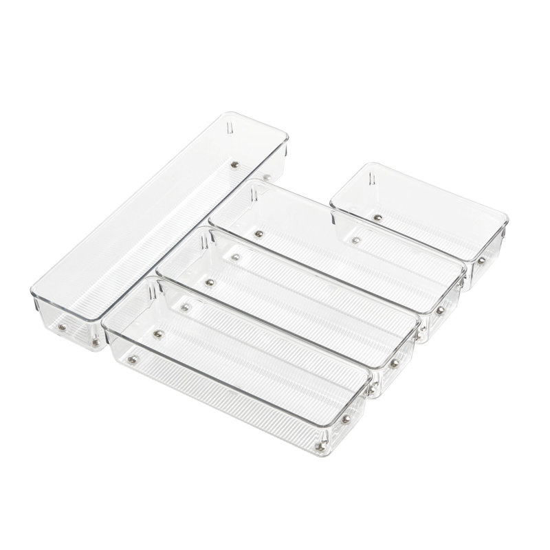 Ensemble de 5 tiroirs en plastique iDesign Linus, transparent