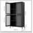 Classic Metal Storage Cabinet Display Cabinet with 4 Glass Doors 4 Shelves Cabinet Freestanding Bookcase Side Cabinet for Home Office Living Room Kitchen Hallway - Black, Begonia Flower Tempered Glass