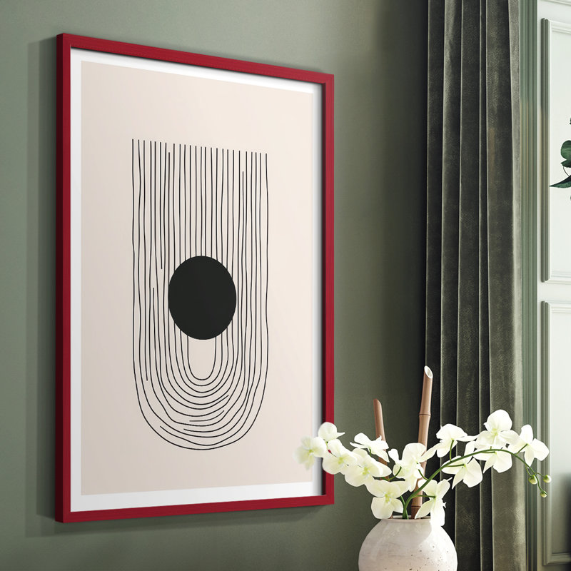«Abstract CDLVII», reproduction encadrée - prête à être accrochée - fabriquée aux États-Unis, H 14 po x l 11 po, Rouge