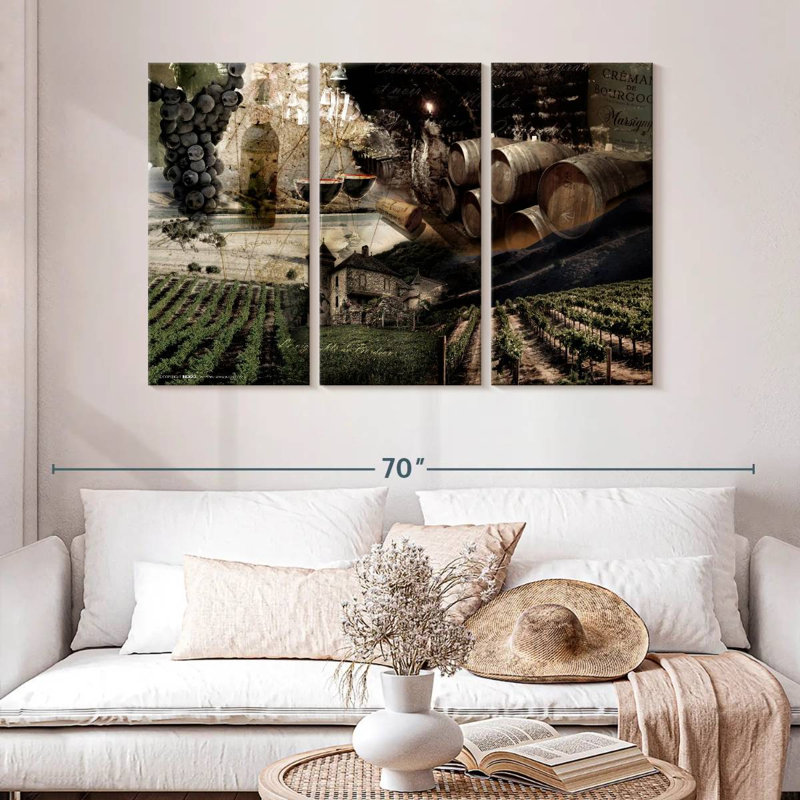 Yarlin Collage Wine, 32" H x 50" W