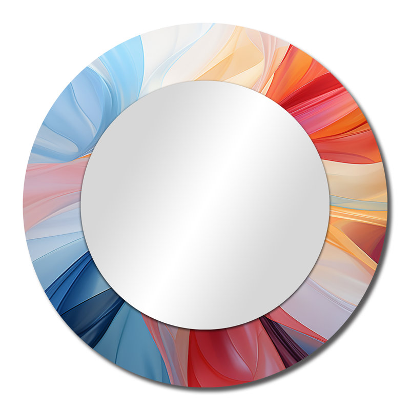 «Caalin Blue Red Fractal Spiral II - Wind Turbines Mirror», 23 po x 23 po