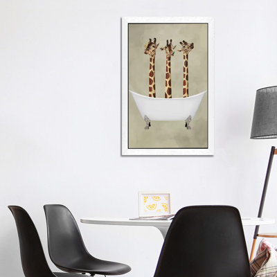 Giraffes In Bathtub by Coco De Paris - Wrapped Canvas Print