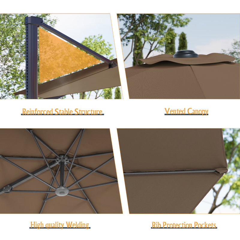 Parasol rond en porte-à-faux 10 pi, Taupe