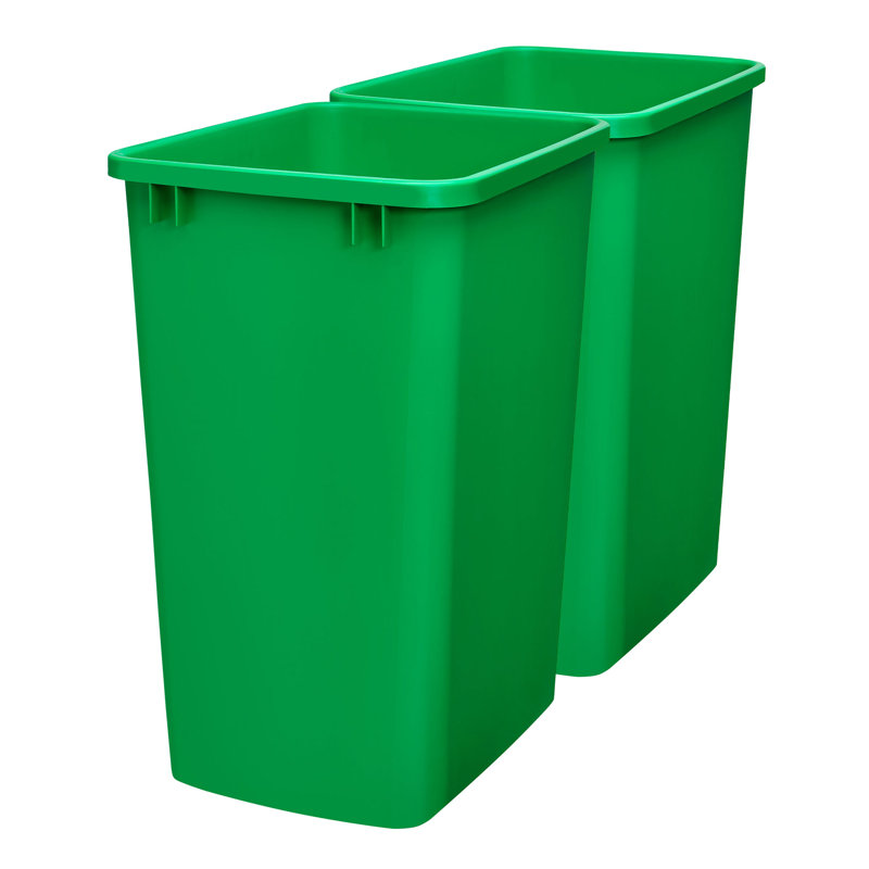 Rev-A-Shelf Polymer Replacement Trash Bin, 2 Pack, 8.75, Green