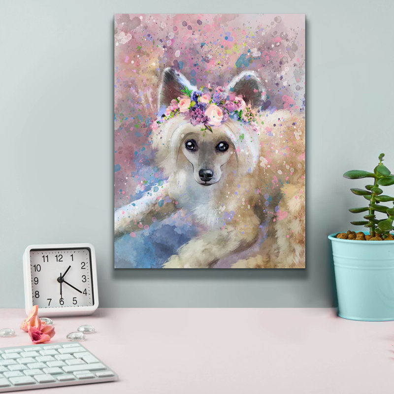 Art floral sur toile «Flower Crown, H 16 po x l 12 po x P 0,75 po