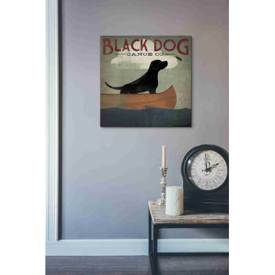 Black Dog Canoe by Ryan Fowler - Wrapped Canvas Graphic Art