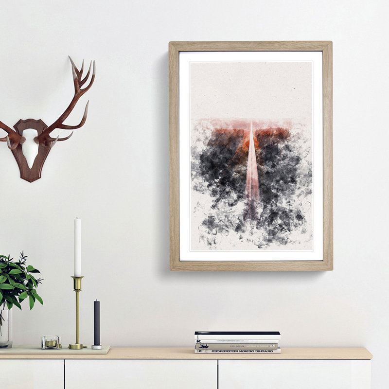 Road to the Sunset in Finland - Picture Frame Graphic Art Print, Oak Framed, 45cm H x 33cm W x 2cm D