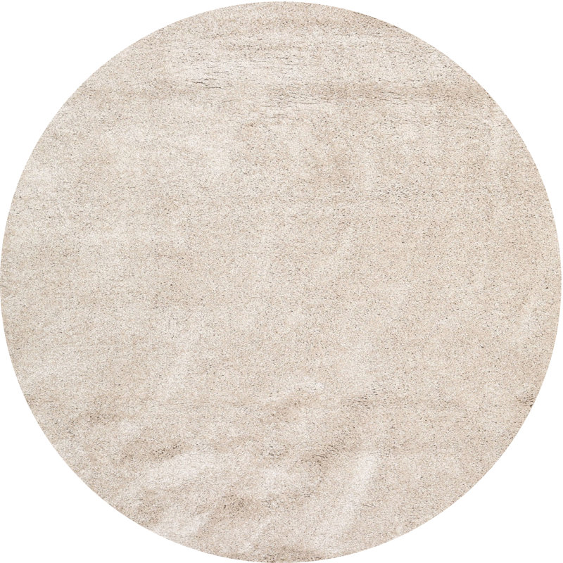 Tapis contemporain brun clair, Rond 8 pi