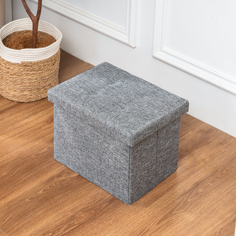Repose-pieds de rangement pliable avec couvercle réversible, Gris