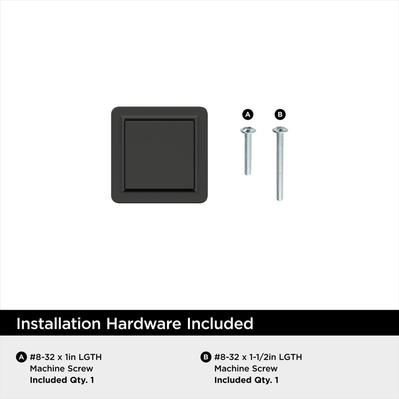 Eleva 1-3/16 inch (30mm) Length Cabinet Knob, Matte Black, 10