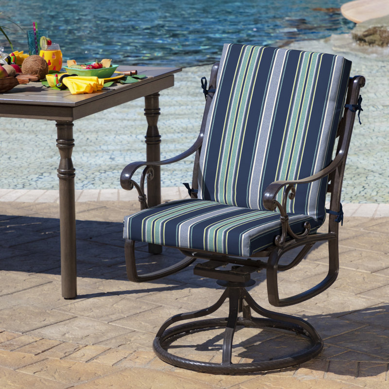 ARDEN Outdoor Lounge Chair 3.5" Cushion, 3.5" H x 18" W x 16.5" D, Blue/Gray
