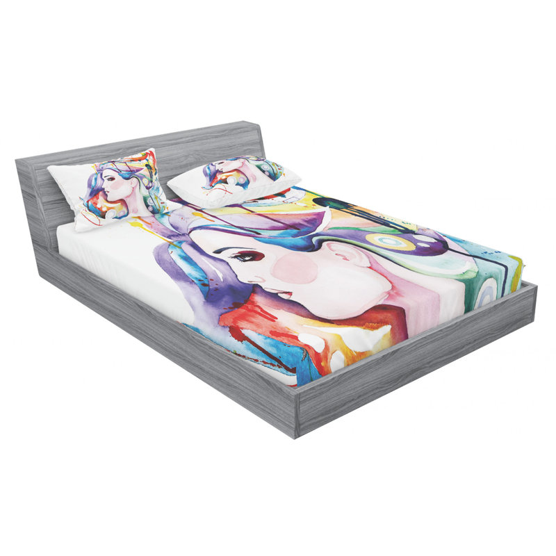 Microfiber Sheet Set, Queen Sheet Set with Fitted Sheet