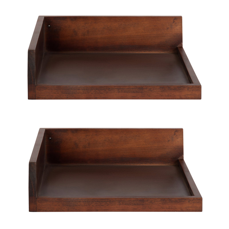 Kinta 2 Piece Square Accent Shelf, Walnut Brown