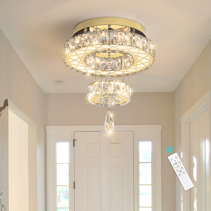 Modern Dimmable Crystal Chandelier, Gold