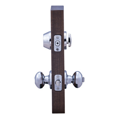 Colonial Knobs With Deadbolt Universal/Reversible Entry Set