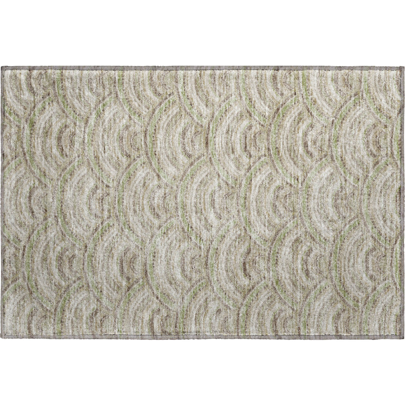 Premium Machine Washable Prisco Taupe Rug, Rectangle 1'8" x 2'6"