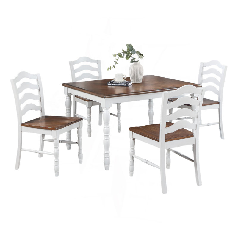 Ensemble de salle à manger blanc 5 pièces Chaises de table de salle à manger
