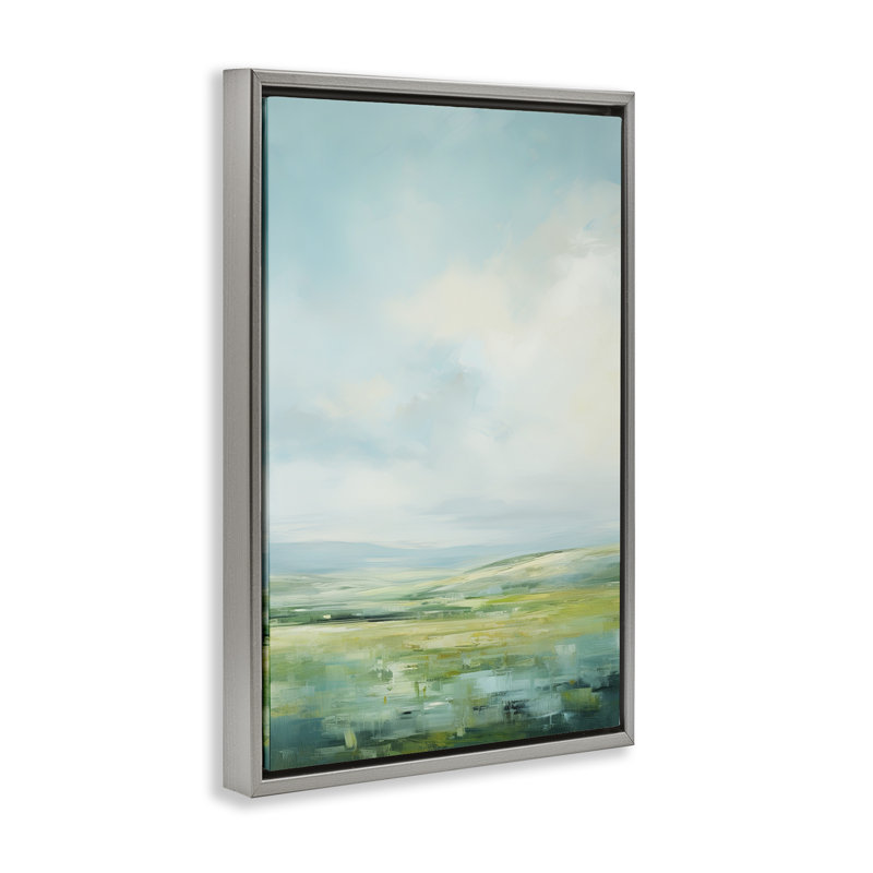  «Scenic Countryside Clouds», toile flottante encadrée par Raymond Powers, H 31 po x l 21 po, Gris