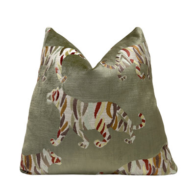 Tiger Velvet Throw Pillow Cover