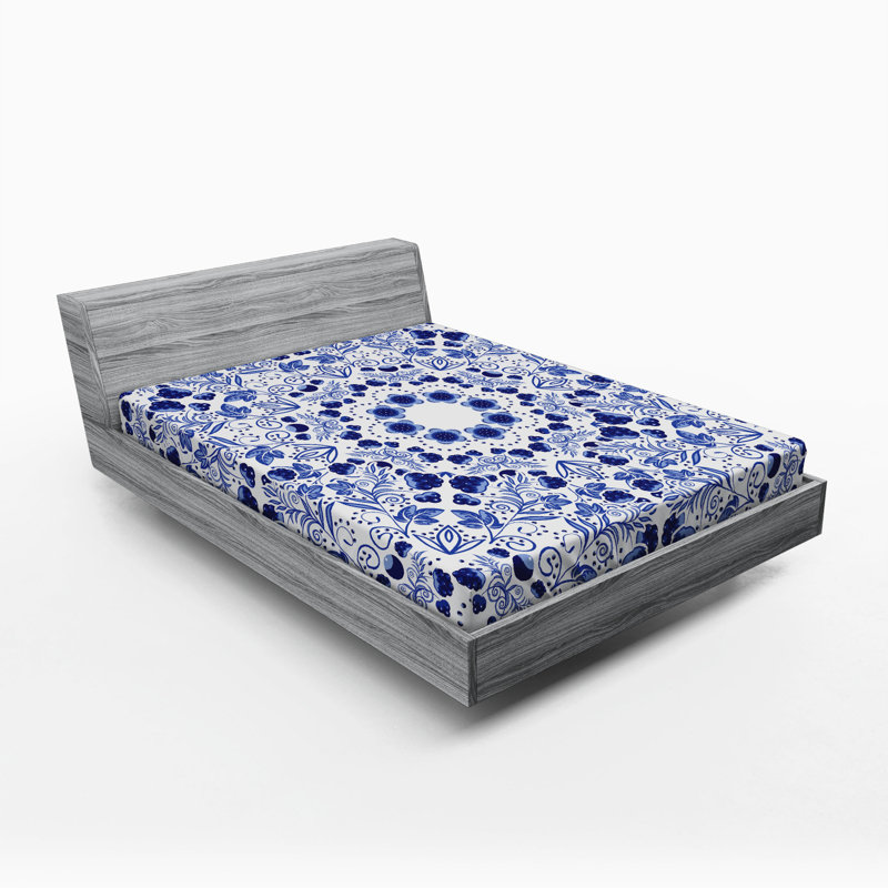 Microfiber Floral Fitted Sheet, Full Fitted Sheet