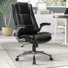 Fauteuil de direction ergonomique à haut dossier avec accoudoirs rembourrés réglables