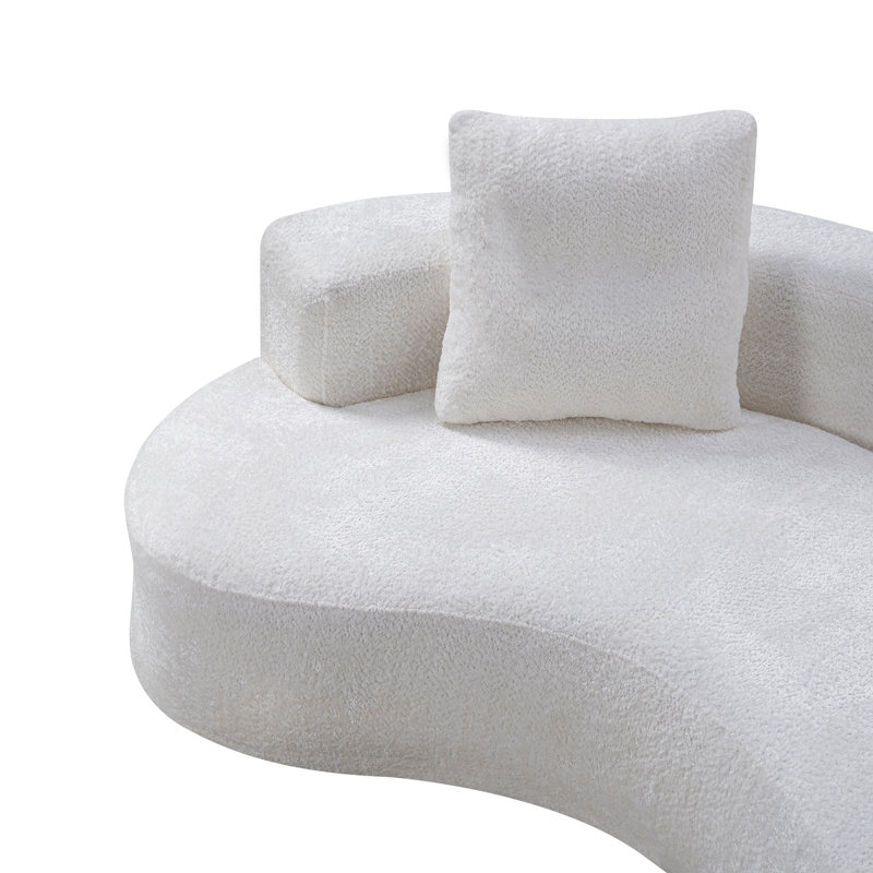Canapé 79,5 "sans os avec 2 coussins, sans canapé d'assemblage pour le salon, Cream White