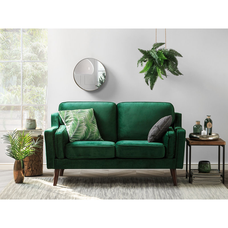 Forsyth Velvet Loveseat, Green