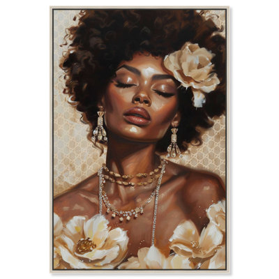Lady Of Taupe Canvas Glam Women Art by Art Remedy