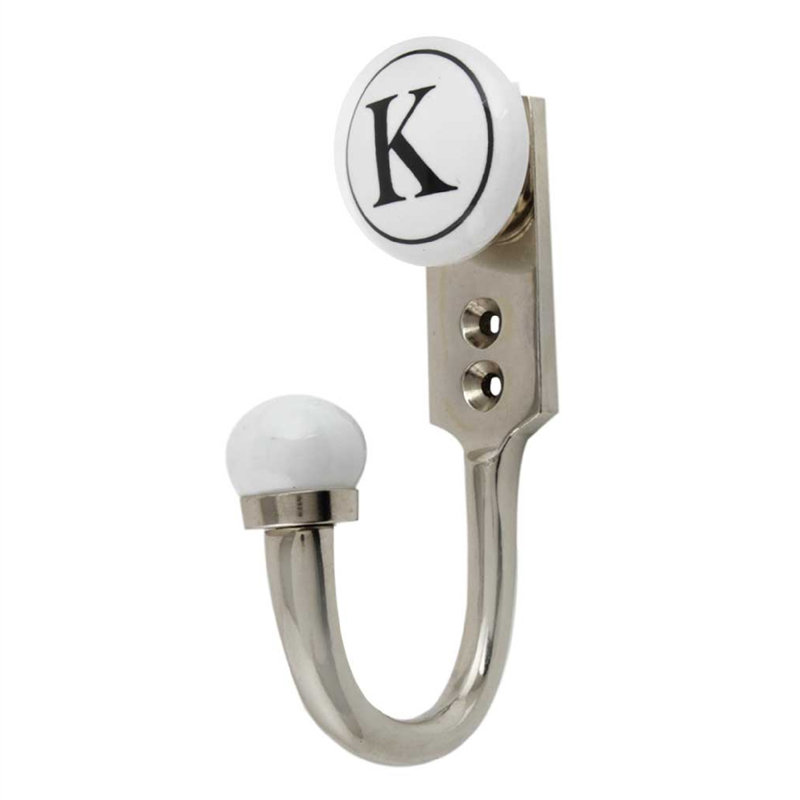 Letter K Ceramic Wall Hook