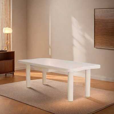 Table de style dalle de roche crème exquise