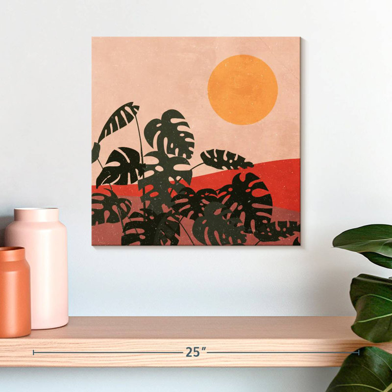 Harnek Monstera At Sunset, 16" H x 16" W