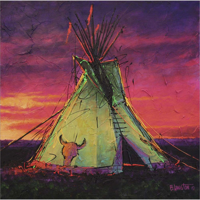 Coucher de soleil - Peinture sur toile tendue
