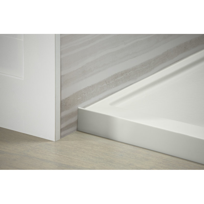 Rely 60" x 32" Acrylic Alcove Shower Base with Low-Threshold for Easy Entry, Left