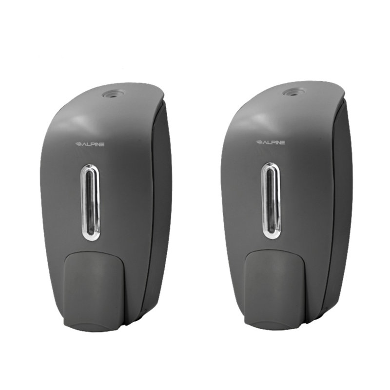 2 Piece Surface Mounted Hand Soap Dispenser Set, Black