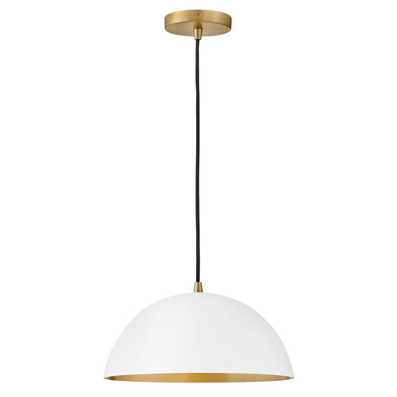 Carsley 1 - Light Lacquered Brass Pendant, Matte White