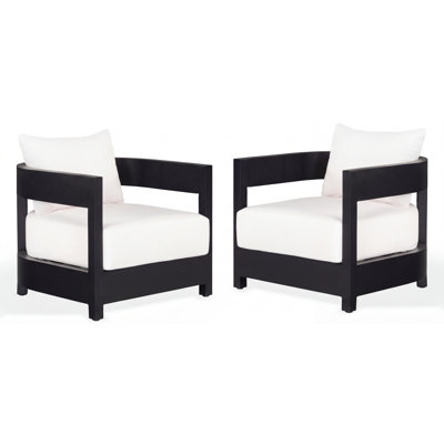 Chaise longue d'extérieur avec coussins Everlee