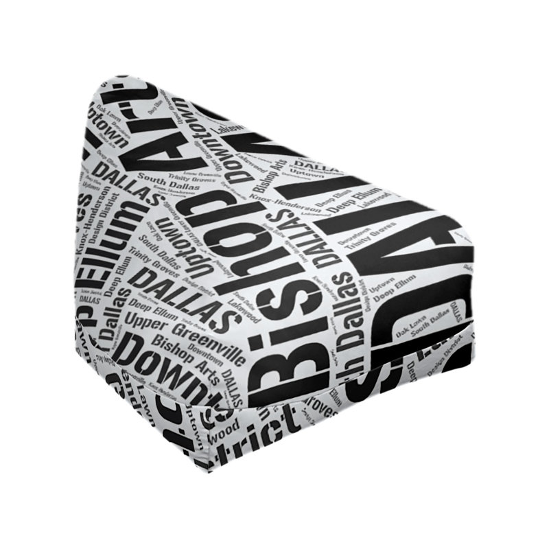 Classic Bean Bag, 42" H x 38" W x 29" D, Black Polyester Blend, Dallas