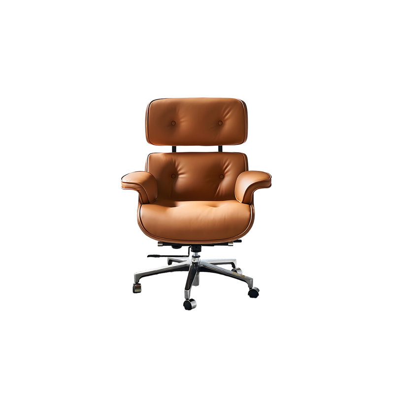 Chaise d'ordinateur pivotante en cuir
