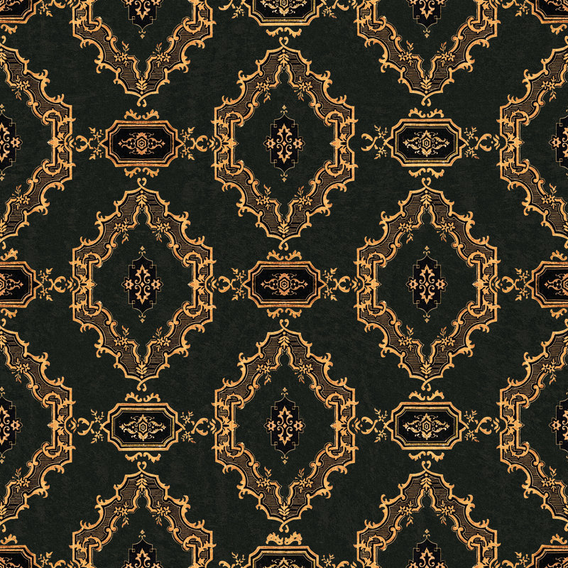 ORIENT EXPRESS Wallpaper Roll, Black/Gold