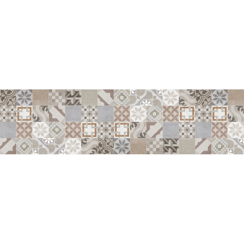 Akmaral Vinyl Machine Printed Area Rug, Runner 80 x 300cm