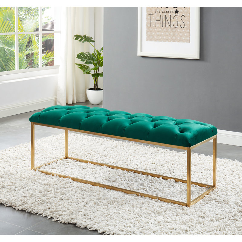 Banc rembourré Venson, Vert