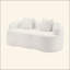 Curved Loveseat Sofa With Round Armrest, Compression Couch With 2 Pillows, Cream Couch For Small Space, Living Room, Bedroom, No Assembly-1704452826