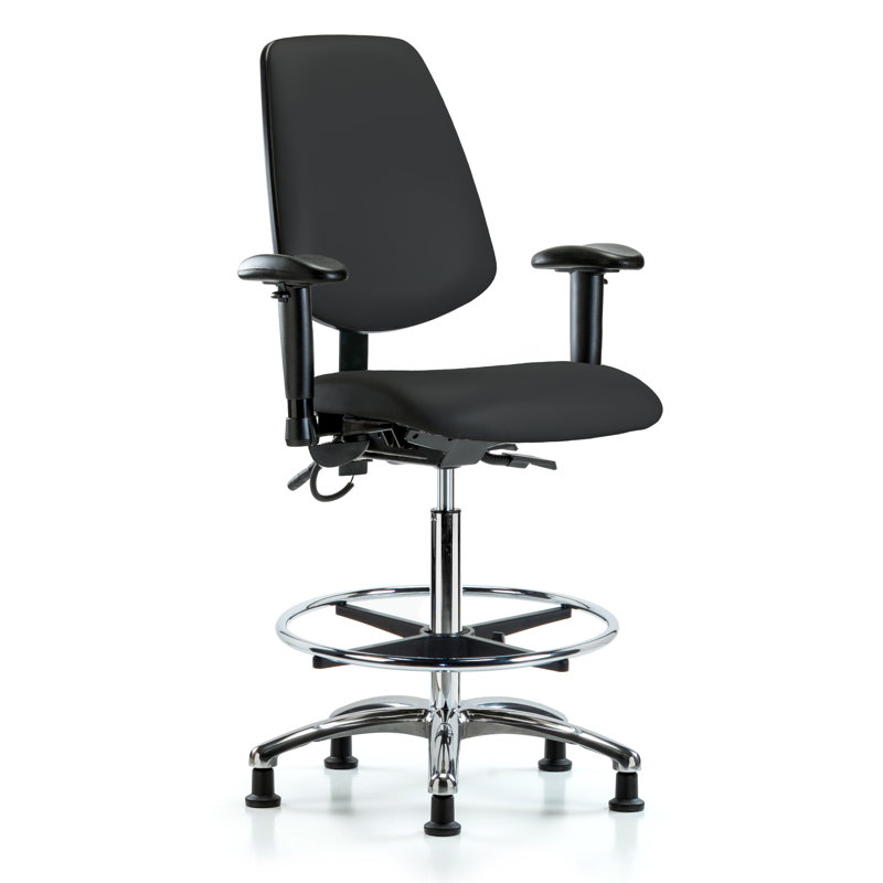 Fauteuil de dessin ergonomique Eli, Noir, Patins, Inclus