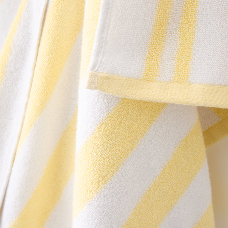 Reversible Stripe Jacquard 100% Cotton Bath Sheet, Yellow