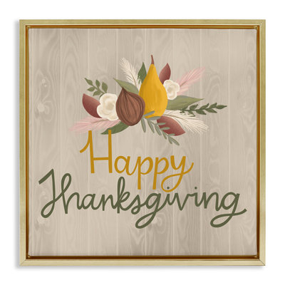 Cadre flottant Happy Thanksgiving Rustic Harvest, design par Mandy Ford Art + Illustration